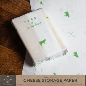 Zero Zero is compostable, biodegradable, and recyclable. This plastic-free material has a special cellulose-based and greaseproof coating that is porous to oxygen, making it an ideal packaging solution for aged cheese and charcuterie.